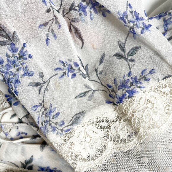 Zimmermann Moncur Floral Print Lace Trim Dress In White Zimmermann 0 US 4 - Picture 10 of 13